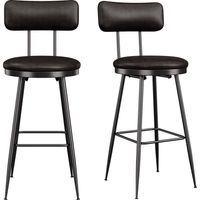 Set di 2 sedie - sedie da cucina - con gambe in metallo - PU - stile industriale - sedie da sala da pranzo - sgabelli da bar - Nero