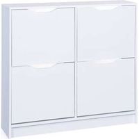 SCARPIERA WESTPHALEN 4 VANI 100x25x90H STRUTTURA IN LAMINATO VERNICIATO BIANCO