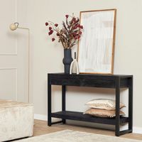 Console bois noir 2 tiroirs MILORA