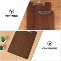 Lot de 2 pinces à menu en bois pour cuisine et restaurant-31.25x22.5cm-Light Brown
