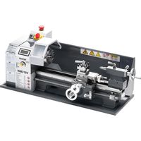 VEVOR Torno de Metal, 210 x 370 mm, Torno de Sobremesa de Precisión, Velocidad Variable de 0 a 2500 RPM, con Husillo de Engranajes de 550 W para Procesar Metales Blandos, Madera y Plásticos