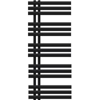 LuxeBath Radiateur Salle de Bain Design Iron EM 500x1200 mm, en Acier, Noir Mat, Sèche-Serviette à Panneaux, Porte-Serviettes Chauffant, Raccordé au Système Chauffage Central, Kit de Montage Inclus