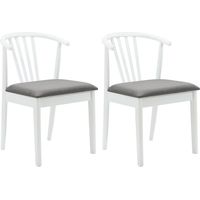 vidaXL Chaise de salle à manger 2 pcs Blanc et Gris