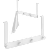 Cintre pour cabine de douche, crochet porte-serviettes quadruple en acier blanc