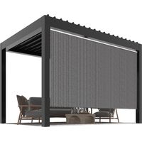 YODOLLA Outdoor Roller Shade, 3m (W) x 2.4m (H) Sun Shade Cover Canopy, 220GSM HDPE Exterior Cordless Roll Up Shade Blinds Privacy Screen, Grey