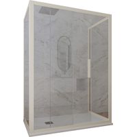 3-seitige Duschkabine 70x110x70 Klarglas Champagne Deco Trio