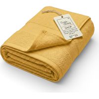 Serviette de douche dorée 100x150 en éponge 100 % coton 450 g/m² Fabriquée en Italie
