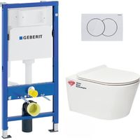 Pack WC suspendu Brevis sans bride – Bâti-support Geberit 112cm – Abattant ultra-fin softclose – SKU BREVISGEB1