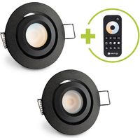 Einbaustrahler Mini schwenkbar Matera 3W CCT IP44 - Farbe: schwarz matt - Anzahl: 2x