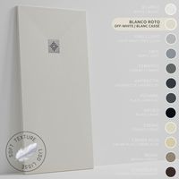 SOULHOME Plato de Ducha - Resina - Gel Coat - Textura Liso Seda - Antideslizante - Color Blanco Roto - 170x75- Extraplano 3cm. Standard