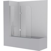 BERNSTEIN - Paroi de baignoire verre 6mm Vitre Parre baignoire - NT209 - 120cmx140cm - Chrome