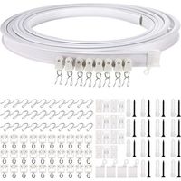 Rail de rideau flexible et incurvé pour plafond, support de tringle simple pliable pour cloison de séparation, fenêtre, plafond ( montage supérieur de 5 mètres)