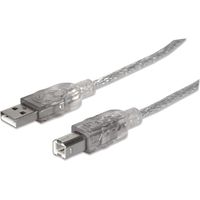 Cable USB 2.0 A-B macho/macho de Manhattan, 5 m, plateado