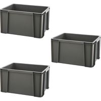 Sundis set di 3 contenitori MASTER BOX, 17L, Componibili e impilabili, Grigio antracite