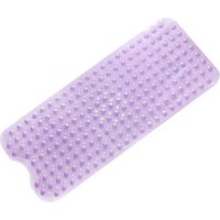 Alfombrilla antideslizante para baño, alfombrilla antideslizante extralarga para ducha, lavable a máquina, 101 x 40 cm, color morado transparente.