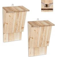 Nid pour chauves-souris en bois résistant aux intempéries – Lot de 2 abris extérieurs faciles à installer pour jardin et parc
