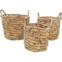 Ensemble de 3 paniers de rangement en jacinthe d'eau tressée