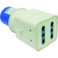10PZ ADATTATORE INDUSTRIALE CEE spina industriale/2 prese bipasso 2P+T