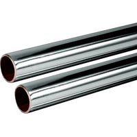 Chrome Plated Copper Tube 15mm 2x 1m Length BS EN1057 R250 British Copper 2.0m