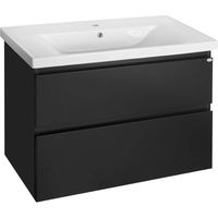 Aqualine Altair - Mobiletto sottolavabo 87x60x45 cm, nero opaco AI690