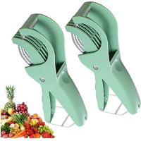 Tagliafrutta, affetta banane, taglia macedonia multifunzionale, pelapatate per frutta e verdura - Utensili da cucina per banane, salsicce, fragole, uva, verdure a foglia verde, 2 pezzi [Classe energet