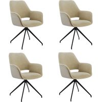 Lot de 4 Chaises de Salle à Manger, Fauteuil Pivotant à 360°, Chaise de Cuisine