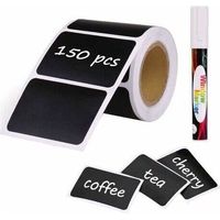 FENOPLASTICA150pcs Kit d'Etiquette Autocollantes Réutilisables pour la Cuisine Organiser avec Marqueurs Craie Liquide, Étiquette Tableau Noir Amovible pour Décorer Votre Cuisine Pièce de Rangementdeng