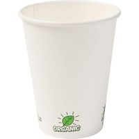 GREENBOX Tazza di carta riciclabile caffè bianco con icona EcoUp© e rivestimento PLA I 50 Coffee To go Bicchieri monouso biodegradabili 300 ml 12 oz I tazza da caffè monouso