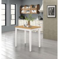 Hallowood Furniture Ledbury Small Dining Table in Light Oak Top and White Painted Base, White Wooden Kitchen Table, Perfect for Home, Kitchen & Café Use (80cm)