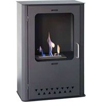 Dmora – Poêle à bioéthanol 3,4 kW – Surface chauffée jusqu'à 30 m2 – Dimensions 50x30x68 cm – Fabriqué en Italie – Brûleur en acier inoxydable - 50x30x68h