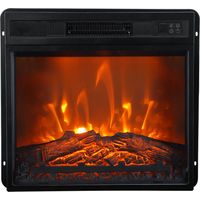 Parrot Uncle 18 Inch Black Electric Fireplace, Modern Wall Fireplace with Realistic Flame Effect, Remote Control Home Decoration