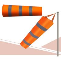 Sollbry 2 Pièces Manche à Air Orange, Manche à Air Réfléchissante Orange, Manche à Air Ripstop, pour Utilisé dans la Météorologie, L'agriculture, L'exploration Pétrolière et D'autres Industries (Orang