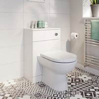 Modern Bathroom Toilet Concealed Cistern Unit 500mm WC White Soft Close Seat