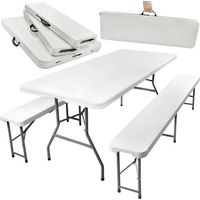 Malatec Ensemble meubles jardin pliable gris clair