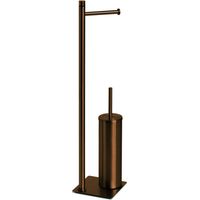 Porte-Rouleau Et Porte-Brosse Wc Sur Pied Or Rose Silene