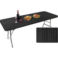 Bolli – Table pliante rectangulaire 181x75.5x73cm – 8 personnes – Surface imperméable et résistante – Idéale pour camping et jardin