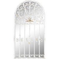 Miroir blanc métal effet vieilli pour charme élégant - Blanc vieilli