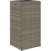 Jardinière bac lit surélevé plantes fleurs terrasse jardin 40 x 40 x 80 cm résine tressée gris