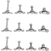 Fixation L-Track - Ortviai - M8 Inox - Double oreille robuste 2500kg kit 12 pièces vis filetées acier inoxydable pour rail standard