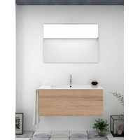 Badezimmer-Set Florenz Schubladen - 8 verschiedene Farben - 14 Größen - inkl. Möbel, Waschbecken und Spiegel - Sand 70x45Cm