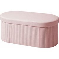 Puff Almacenaje Banco Plegable 72 L Tapizado Terciopelo Rose 76x38x35 cm