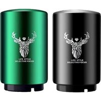 (Noir et Vert)2Pcs Ouvre-bouteille magnétique automatique en acier inoxydable, Décapsuleur à poussoir pour bouteille de vin,bière,soda(noir+vert)
