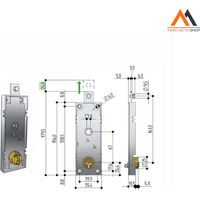 Serrure électrique pour porte basculante – Cylindre rond Ø25mm – Entraxe 5,5mm – Fonctionnement intérieur/extérieur avec clé et levette – Prefer
