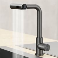 Mai & Mai Rubinetto per Cucina, 3 Modalità con Doccetta Estraibile, Rubinetto Lavello Cucina in Acciaio Inossidabile 304 con Cartuccia Ceramica, Tubi e Accesorri, Design Moderno Grigio Turnix-02
