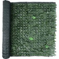 Garden Friend Recinzione in Pvc con foglie Lauro e Rete ombreggiante 1x3 m