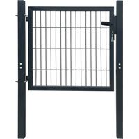 Vidaxl – Portail fer et acier 2D – Ouverture simple – 100x80 cm – Acier robuste avec revêtement anti-corrosion – Charnières robustes pour installation facile