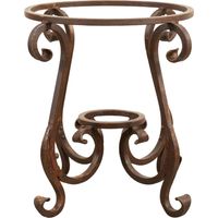 Base de table en fer forgé 62x59x62cm Support de table industriel pour Plateau en verre Finition antique
