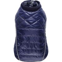 Veste 25 cm: Veste matelassée imperméable double face avec doublure en tissu Modèle bleu mat pour chiens