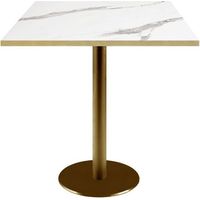 Table 70 x 70 cm Rome bistrot marbre blanc