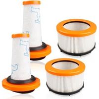 Pièces de rechange pour filtres d'aspirateur Rowenta X-FORCE FLEX 9.60 et X-NANO ESSENTIAL RH20 RH203 RH207 : 2 filtres en mousse + 2 filtres moteur